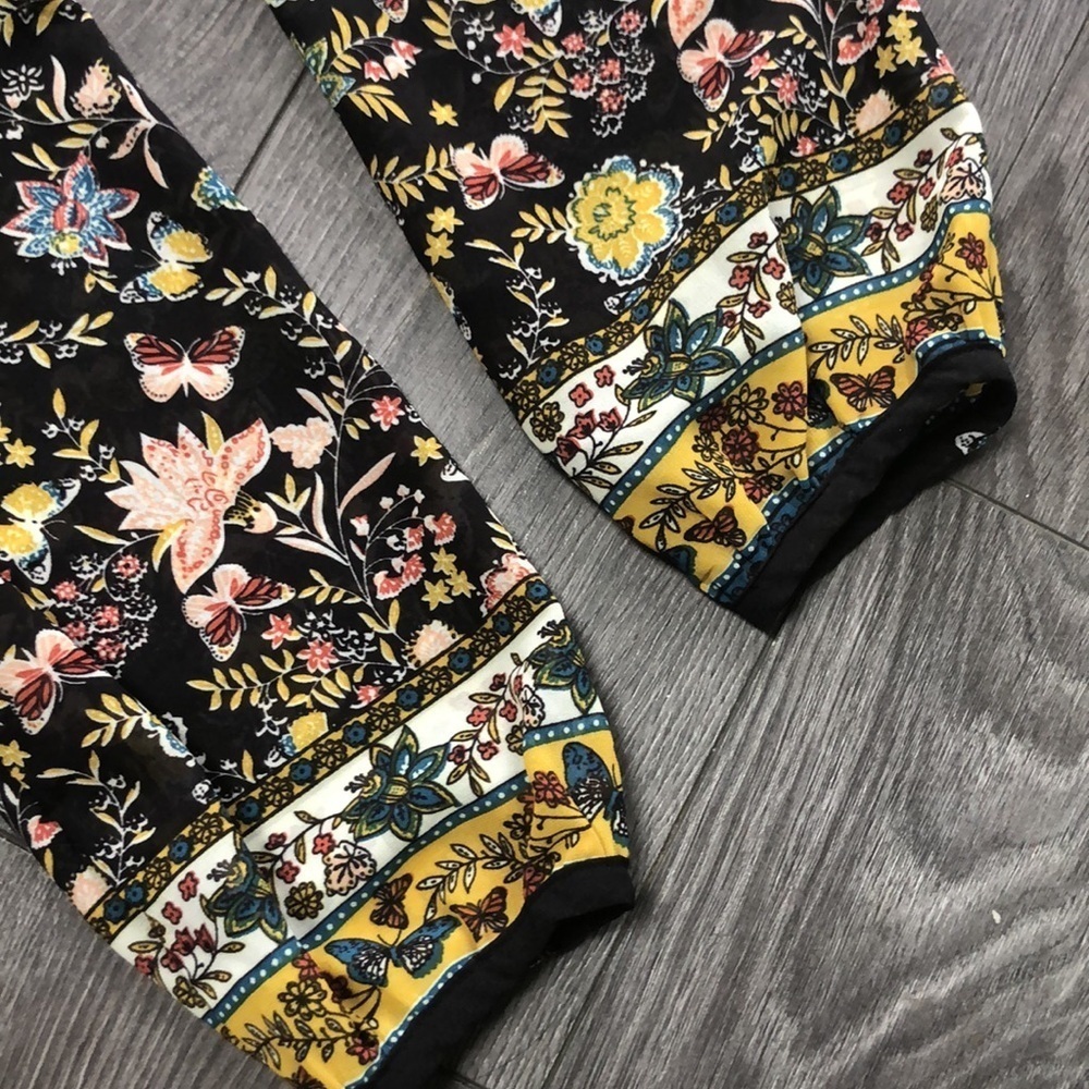 Suzy Shier Floral Print Dress with Sheer Sleeve Detail, Size X small - Picture 8 of 14